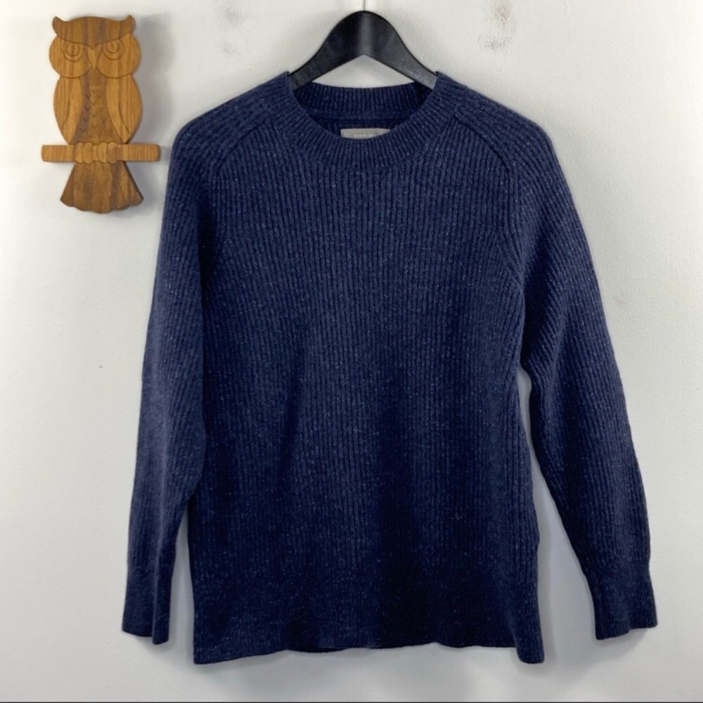 Everlane blue heathered pullover sweater